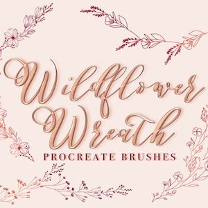Floral Wreath Procreate Brushes: Wildflower Brush Set (Digital Brush)
