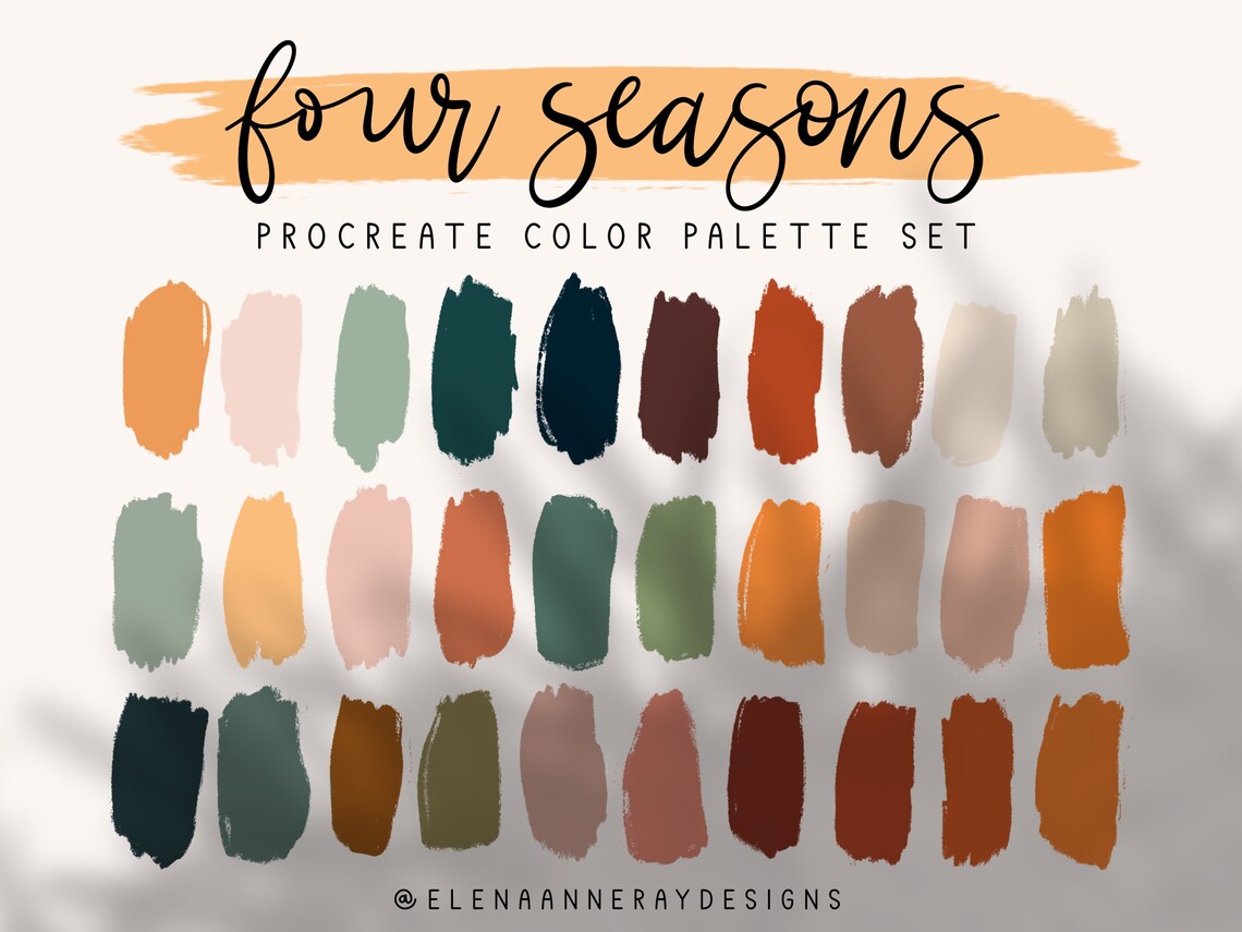 4 Procreate Color Palettes Seasonal Procreate Color Palette - Etsy