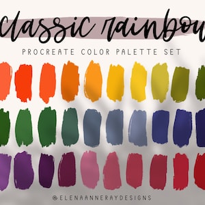 Retro Rainbow Procreate Color Palettes: Bright Color Scheme (Instant Download)