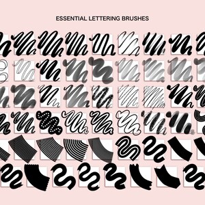 Essential Lettering Procreate Brushes | Grid Builder | 3D Digital ...