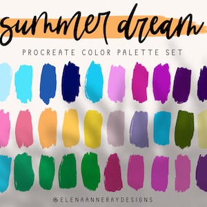 Bright Gradient Procreate Color Palette: Summer Dream (4 .swatches Files)