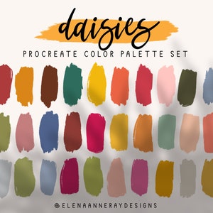 Boho Daisy Procreate Color Palettes: Sunshine Floral Swatches