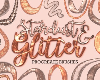53 Glitter Procreate Brushes, Stardust Metallic Procreate Texture, Gold Procreate Brushes, Sparkles Brushsets, Brushes for Procreate on iPad