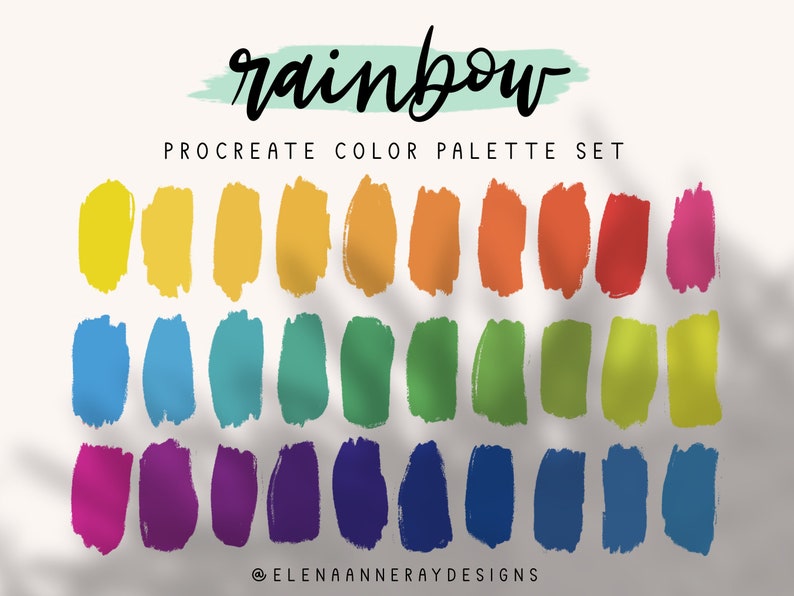 4 Procreate Color Palettes Gradient Rainbow Colors Bright - Etsy