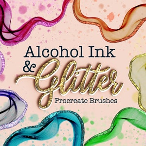 Pinceaux pour procréation encre à alcool, kit d'encre à alcool, pinceaux fluides, jeu de pinceaux pour procréation en feuille métallique, jeux de pinceaux scintillants pour procréation sur iPad