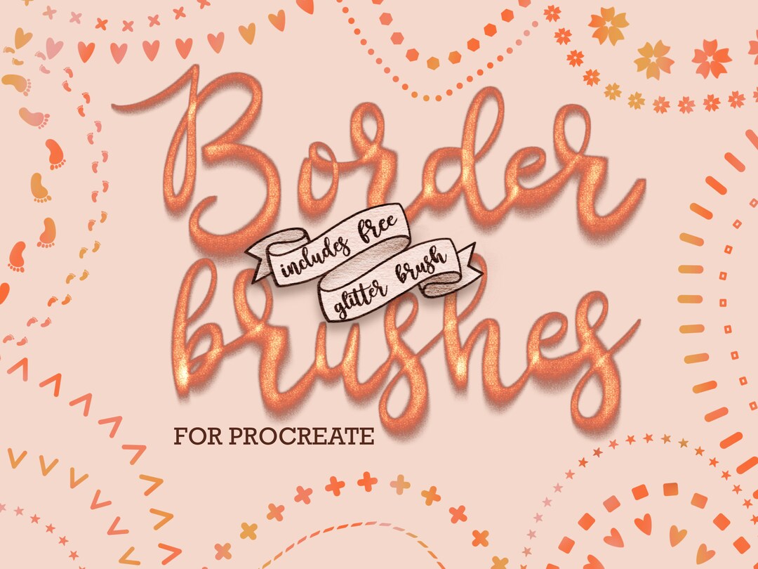 Procreate Brushes Procreate Border Brush Set Glitter Brush Digital Art and Lettering Procreate