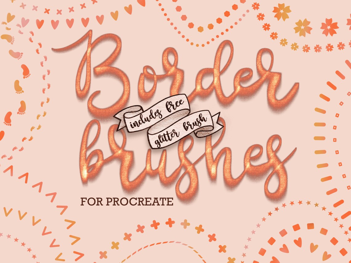 Procreate Brushes Procreate Border Brush Set Glitter Brush Etsy