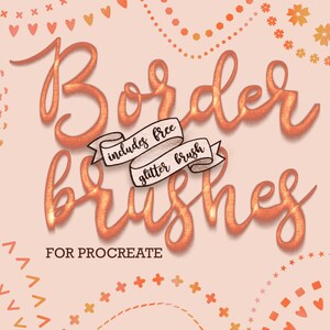 Procreate Brushes | Procreate Border Brush Set | Glitter Brush | Digital Art and Lettering | Procreate Lettering Brushes | Procreate Stamps
