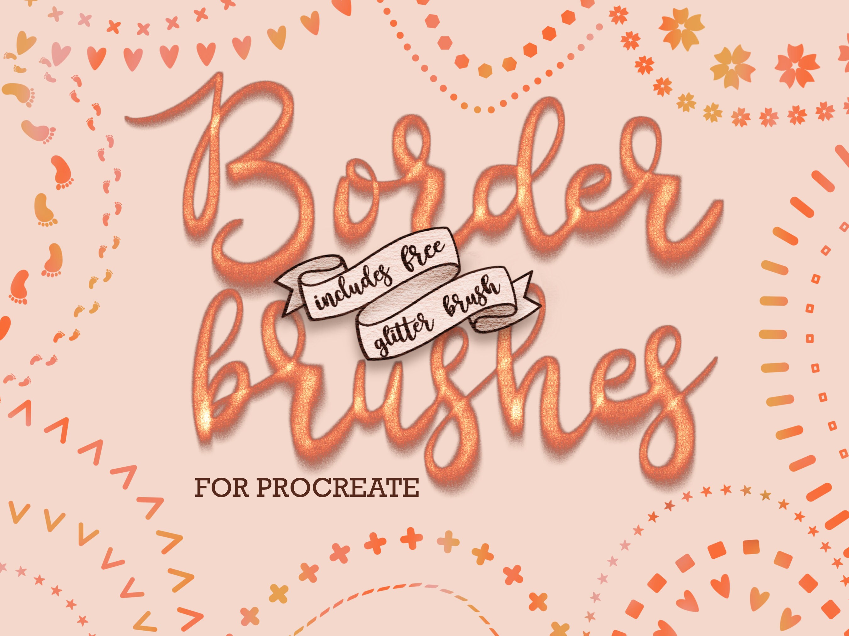 Procreate Brushes Procreate Border Brush Set Glitter Brush Etsy