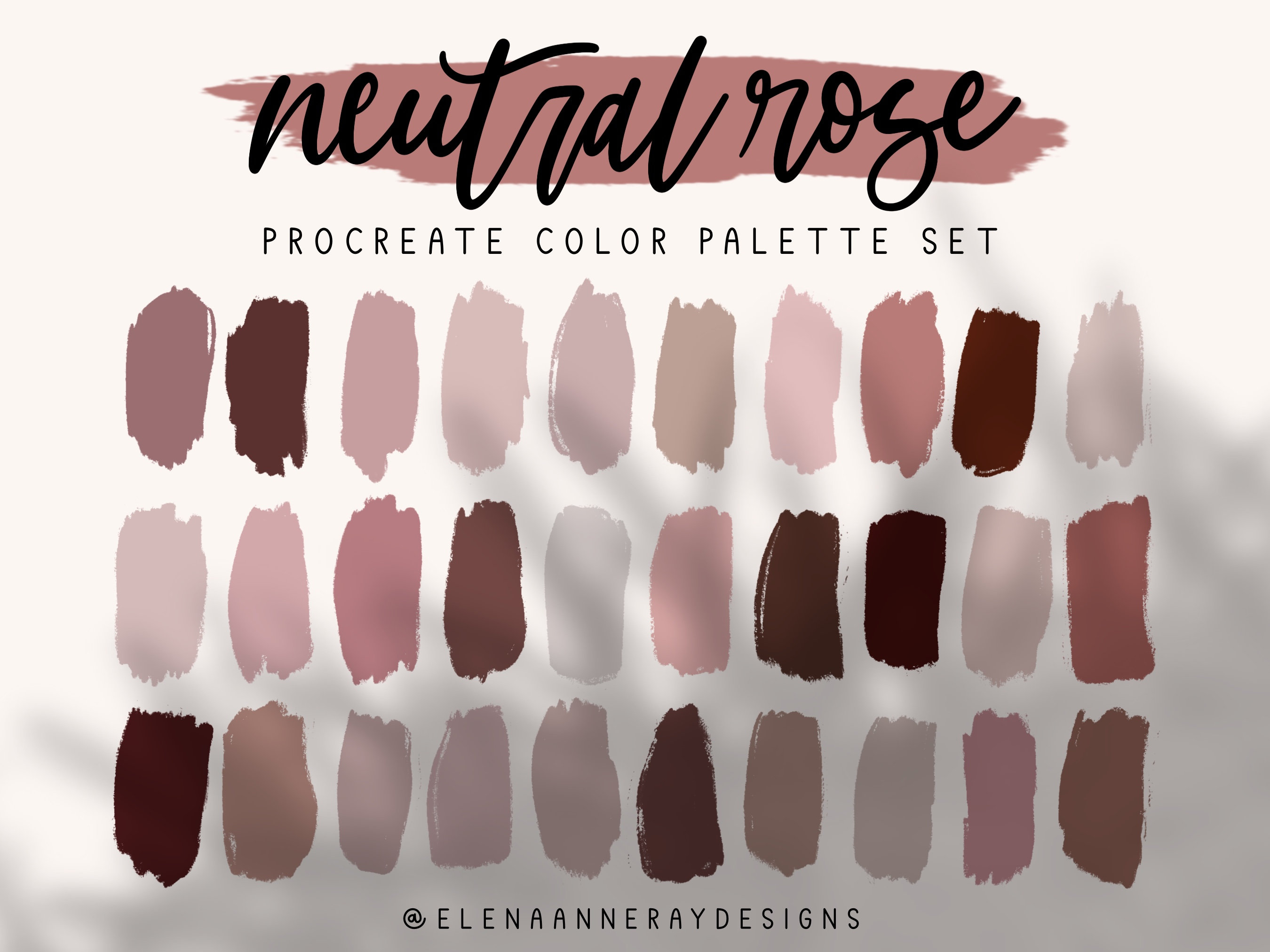5 Procreate Color Palettes – Rosy Neutrals Gradient Swatches for Procreate | Hygge-Inspired Instant Download