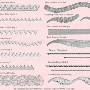 Embroidery Procreate Brush Set | Fabric, Stitches, Sewing (tutorial PDF ...