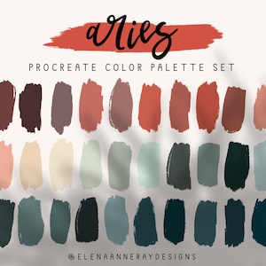 3 Procreate Color Palettes, Aries Aesthetic, Aries Colors, Procreate Color Palette Bundle, Fire Colors, Swatches, Instant Download