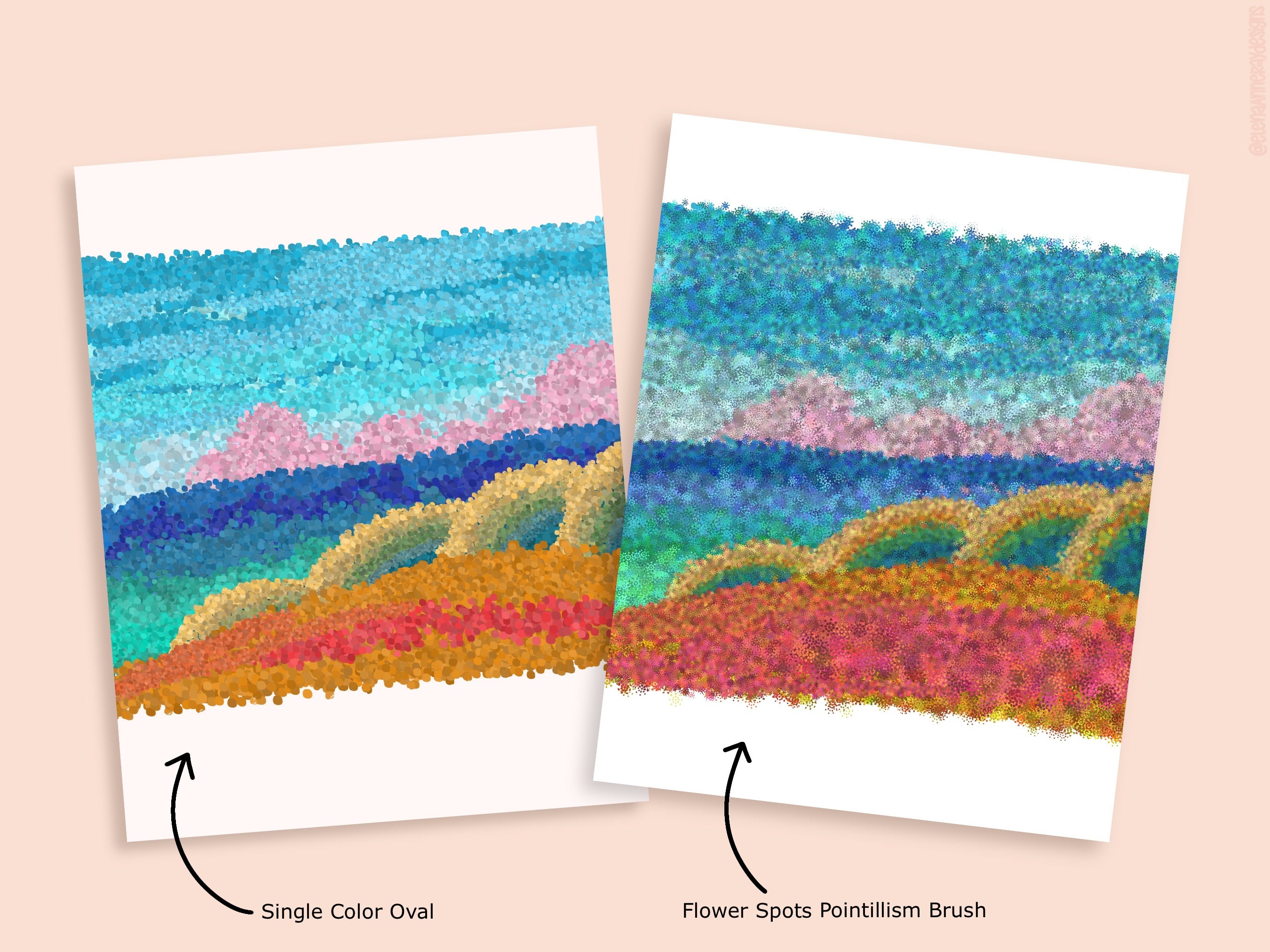 Pointillism Procreate Brushes: Texture Brushsets & Color Palettes ...