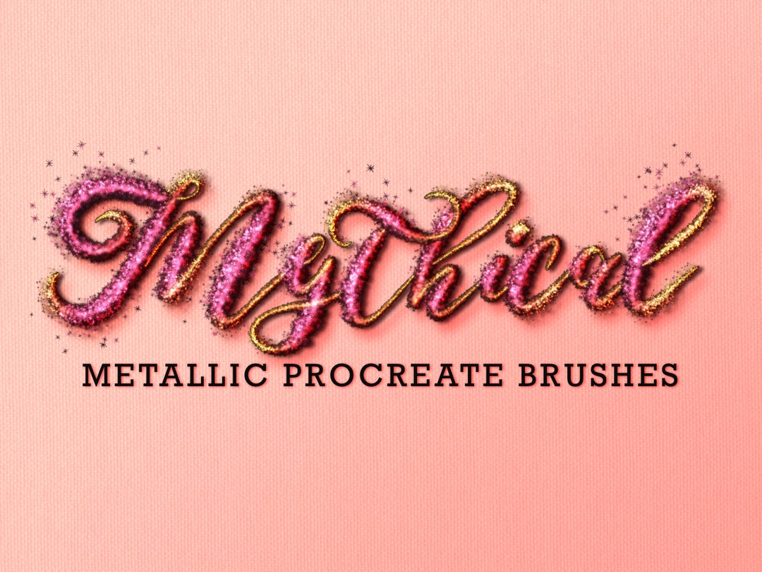77 Metallic Glitter Procreate Brushes With Color Changing Gradient ...