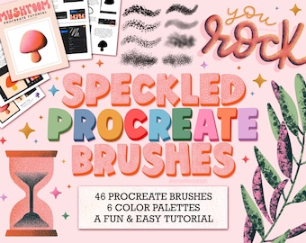 Speckled Procreate Brushes, Stippling Texture Brushset (Tutorial Included)