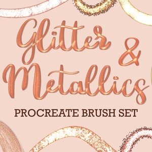 21 Glitter Procreate Brushes | Metallic Procreate Texture | Gold Procreate Brushes | Glow Glitter Brushsets | Palettes for Procreate on iPad