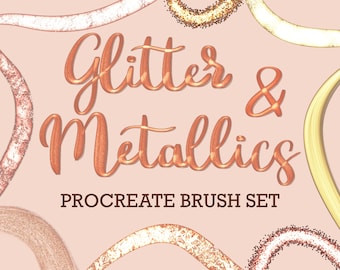 Glitter Procreate Brushes | Metallic, Foil, Sequins (Brushset + Palette)