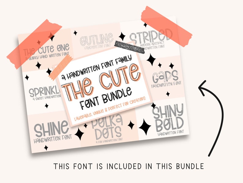 Shiny Font Bold Font Handwritten Font Cute Font Etsy