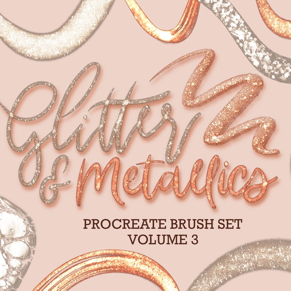 40 Glitter Procreate Brushes | Metallic Procreate Texture | Gold Procreate Brushes | Glow Glitter Brush Set | Brushes for Procreate on iPad