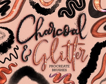Charcoal & Glitter Procreate Brushes for Detailing, Rendering, Drawing in Procreate, Art, Illustrations and Lettering
