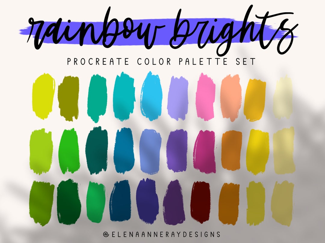 Rainbow Brights Procreate Palette 60 Colors Procreate - Etsy