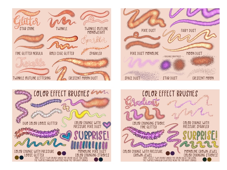 Glitter Procreate Brushes – Metallic, Foil, and Texture Brushset - Etsy
