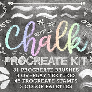 Procreate Chalk Brush Set: Realistic Art, Lettering, Texture Brushes (Digital Download)