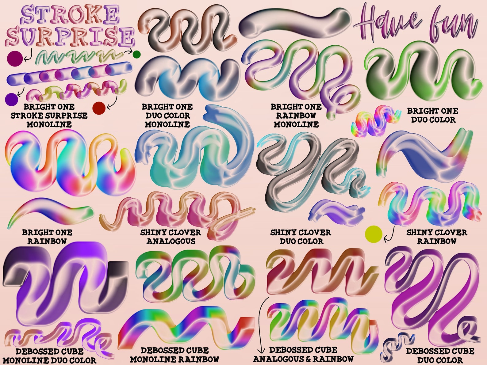 68 Procreate Brushes 3D Procreate Brush Shiny Brush Liquid Etsy