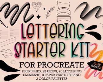 Procreate Lettering Brush Bundle, Stamps, Brushsets, Textures (Digital Download)
