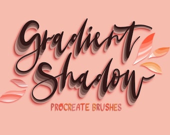 3D Shadow Procreate Brushes, Gradient Lettering Brushes (Digital Download)