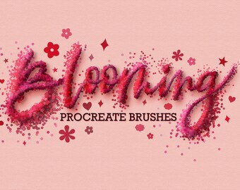 Blooming Procreate Brushes, Confetti, Stars, Floral, Lettering (Digital Download)