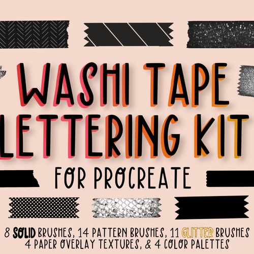 37 Procreate Brushes Procreate Washi Tape Glitter Brush Etsy