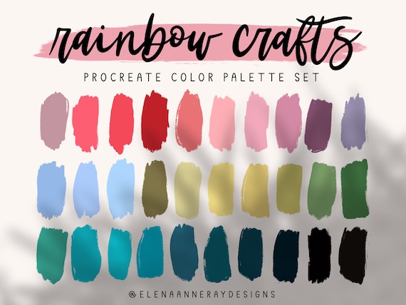 4 Procreate Color Palettes Rainbow Crafts Vivid Colors - Etsy