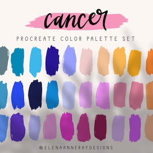 3 Procreate Color Palettes, Cancer Aesthetic, Sunset Colors, Procreate Color Palette Bundle, Cancer Colors, Color Scheme, Instant Download