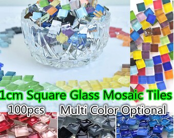 1x1 Square Tiles 100g Tiles Mosaic Stained Glass Colored Kitchen Art Craft DIY 