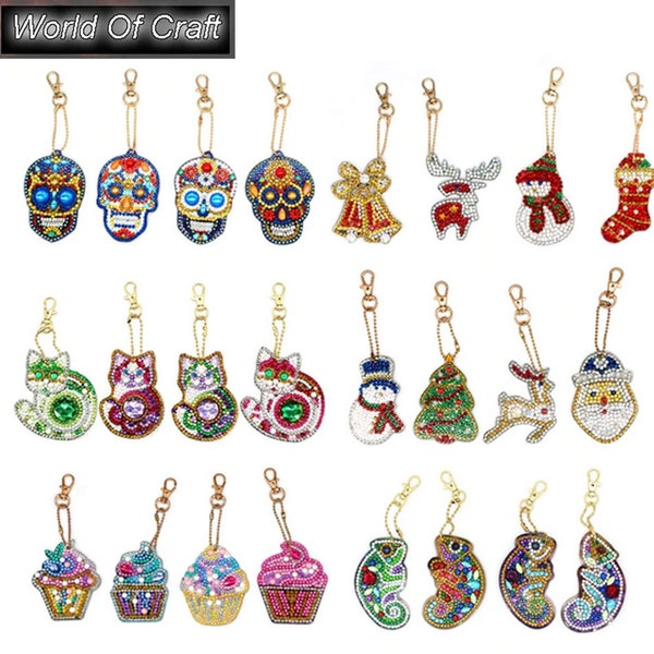 Diamond Painting Key Chains Kits Etsy Australia