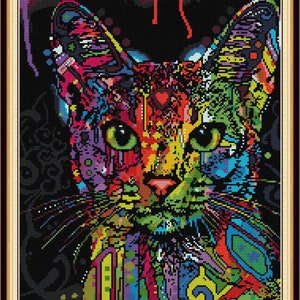 Colourful Cat Cross Stitch Kit 14CT-11CT Unprinted/Printed