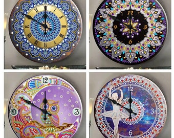 Diamond Painting Clock Kits 5D Diamond Painting Wall Clock Big Diamond  Paintings