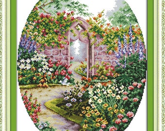 Flower Garden Cross Stitch Kit 14CT-11CT Unprinted/Printed