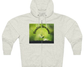 Hustlin Dreams Unisex Zip Hoodie: Soft Cotton Blend