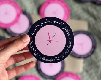 Timing in Life Sticker | Arabic & English Typography | Laptop Sticker