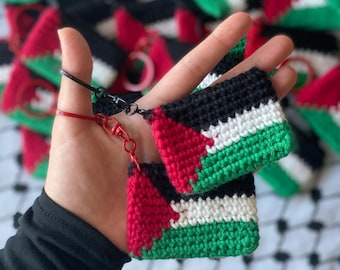 Crochet Palestine Flag Keychain | Handmade Falasteen Keyring | Free Palestine | Contact me for Bulk Orders