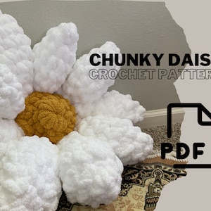 Chunky Daisy Cushion Pillow Pattern | Cushion Crochet Pattern | Daisy Flower Crochet PDF Pattern | Downloadable With Full Instructions
