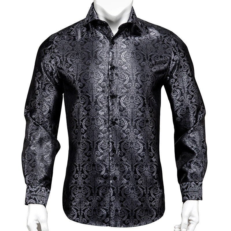 Long Sleeve Men's Silk Shirt /Office Blouses SHT42 | Etsy