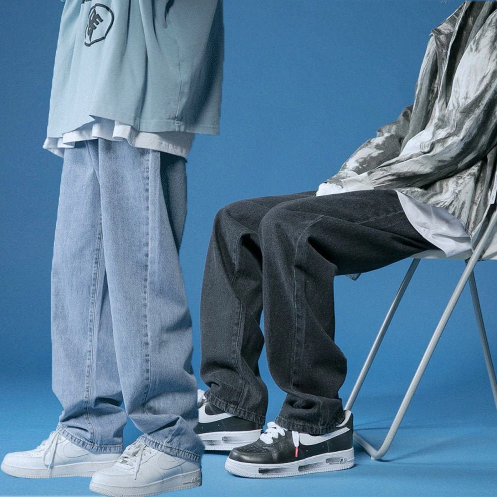 New Baggy Men's Jeans/Korean Style Denim Trousers PAS13 Etsy