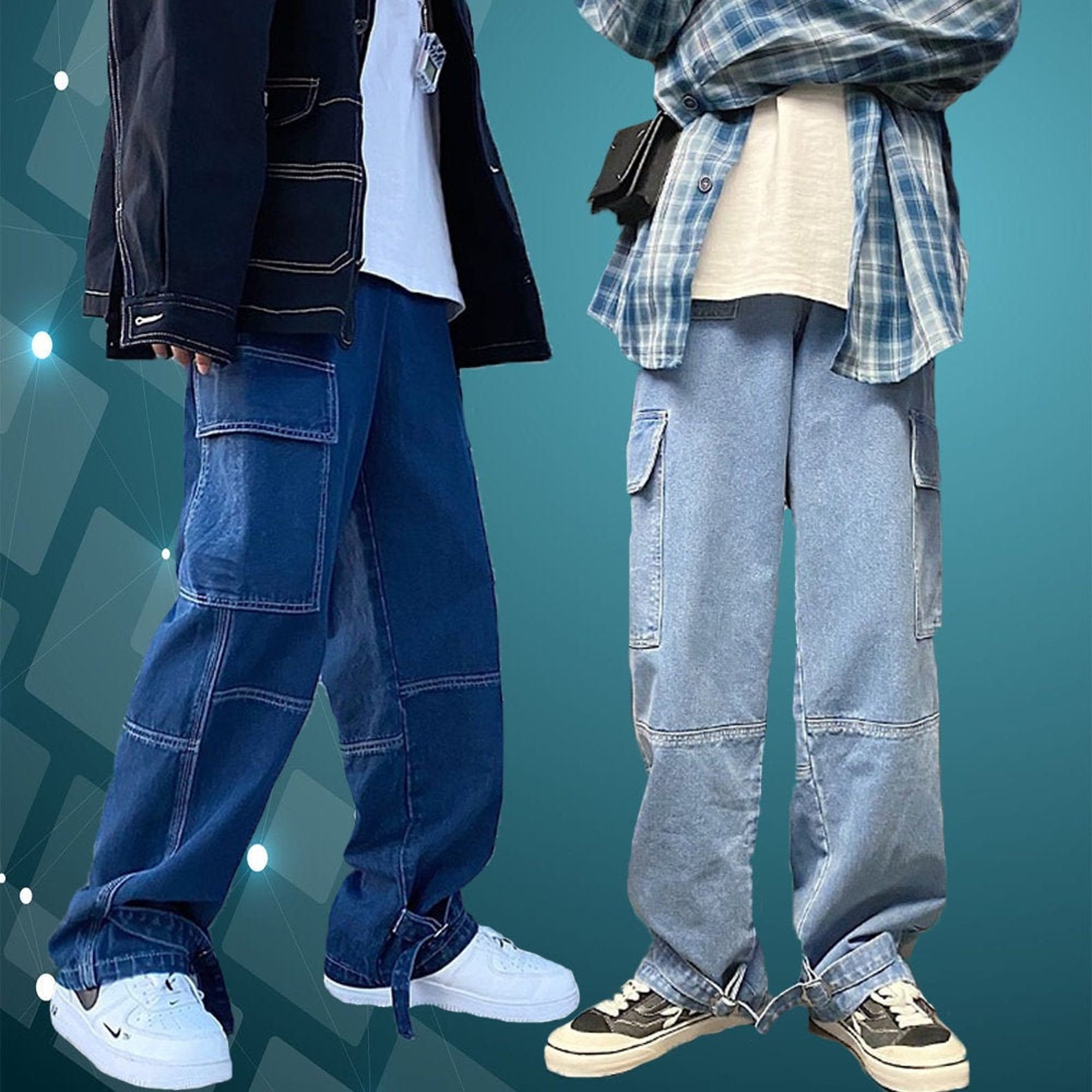 Baggy Men's Jeans/ Streetwear Skateboard Pants PAS12 Etsy