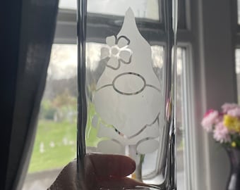 Personalised Gonk glass, Gonk water glass, Gonk water tumbler, personalised glass cup