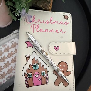 Personalised gingerbread Christmas planner, Christmas organiser, Christmas notebook, Xmas planner image 9
