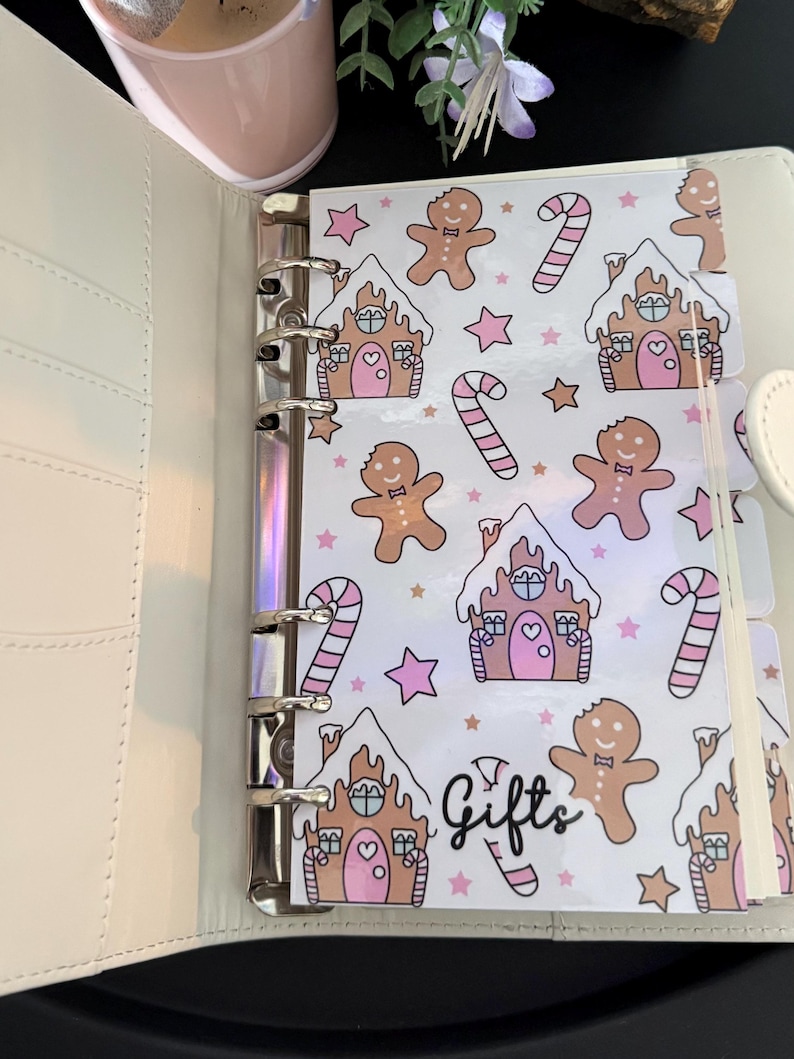 Personalised gingerbread Christmas planner, Christmas organiser, Christmas notebook, Xmas planner image 10