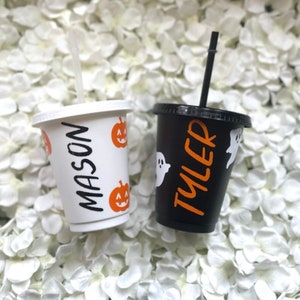 Kids personalised Halloween cup, ghost cup, pumpkin cup, kids halloween gift, swollen treat for children